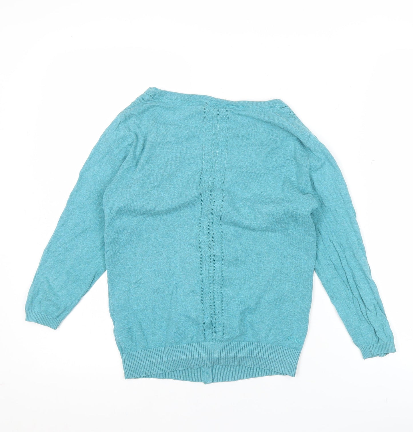 Womens UK Size 8 Fat Face Blue Cardigan Jumper