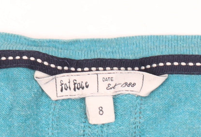 Womens UK Size 8 Fat Face Blue Cardigan Jumper