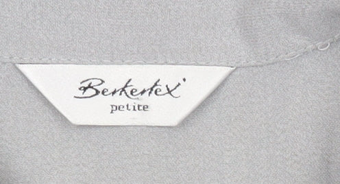 Berkertex Women’s Grey Size 10 Petite Button-Up Short Sleeve Blouse