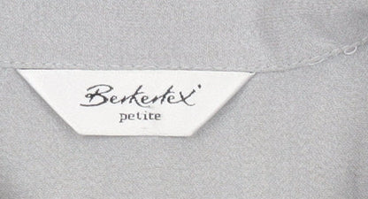 Berkertex Women’s Grey Size 10 Petite Button-Up Short Sleeve Blouse