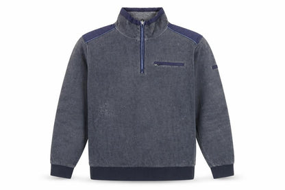 Pre End Mens Blue Quarter Zip Sweatshirt Size L Cotton Blend