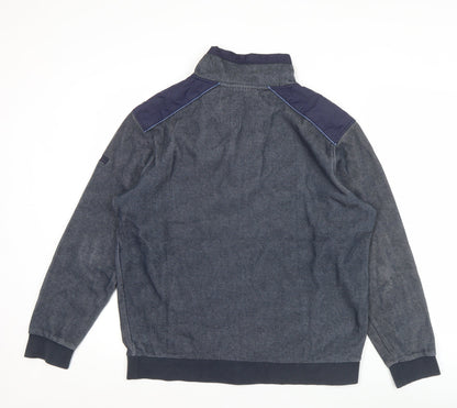 Pre End Mens Blue Quarter Zip Sweatshirt Size L Cotton Blend