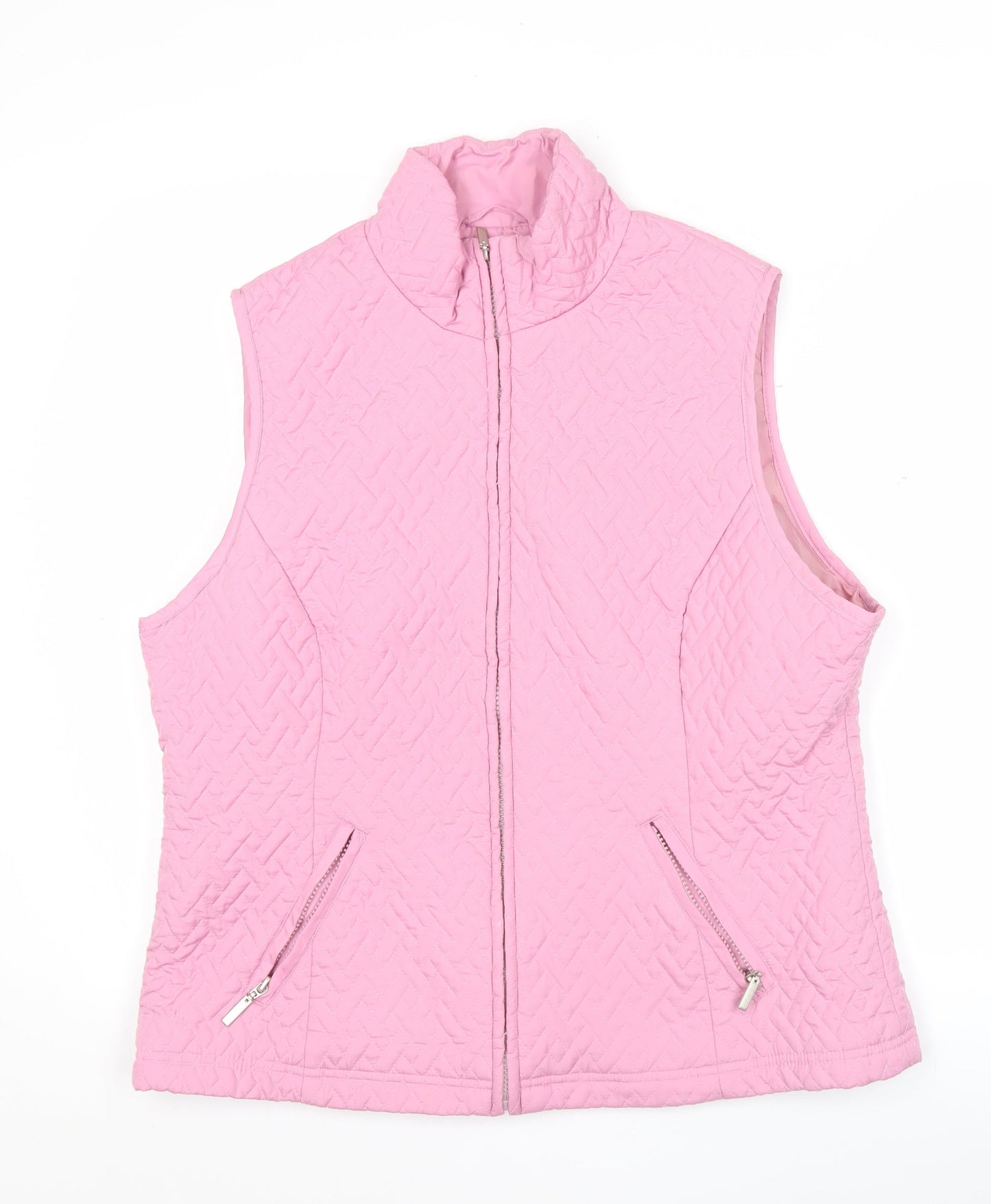 Pure & Natural Womens Pink Quilted Waistcoat Bodywarmer M