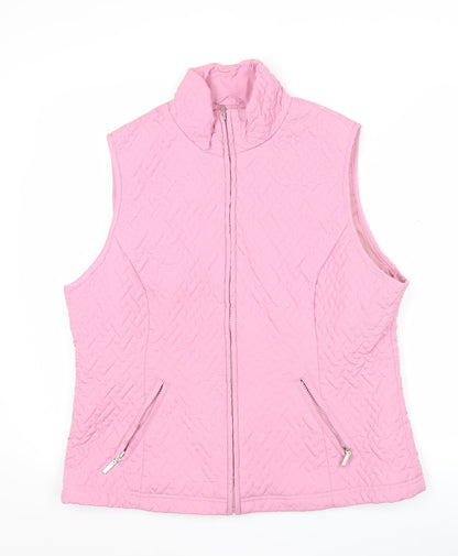 Pure & Natural Womens Pink Quilted Waistcoat Bodywarmer M