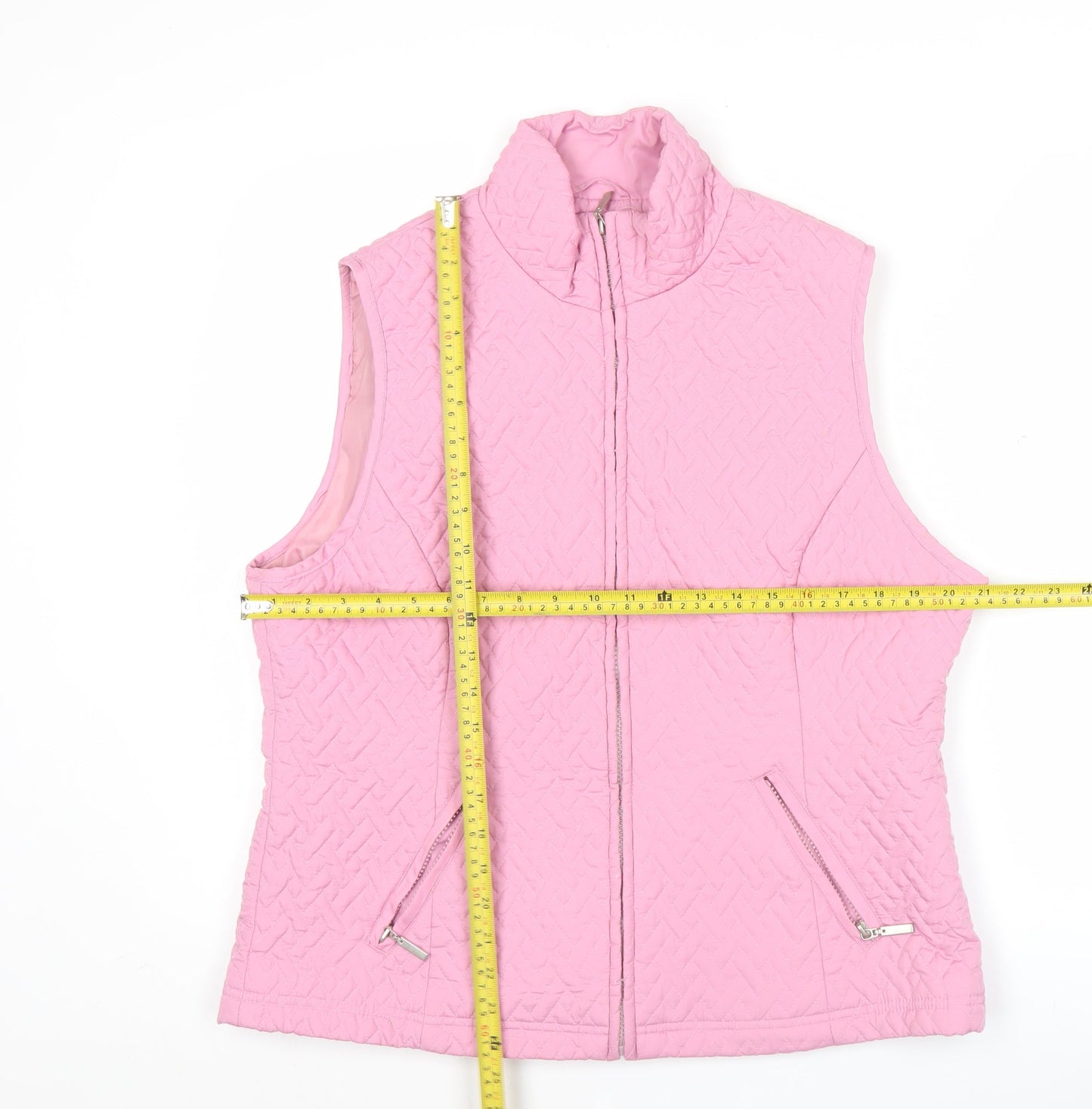 Pure & Natural Womens Pink Quilted Waistcoat Bodywarmer M