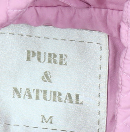 Pure & Natural Womens Pink Quilted Waistcoat Bodywarmer M