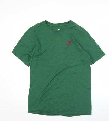 Nike Men's Green XS Crew Neck Short Sleeve Cotton T-Shirt
