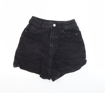 Primark Women’s Black Denim Mom Shorts Size 6 High Rise Casual