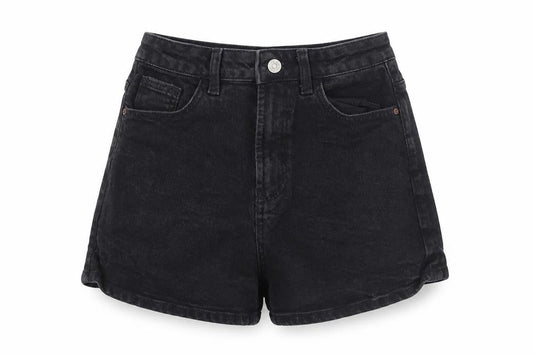 Primark Women’s Black Denim Mom Shorts Size 6 High Rise Casual