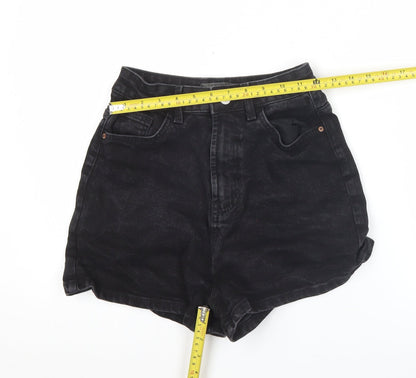Primark Women’s Black Denim Mom Shorts Size 6 High Rise Casual