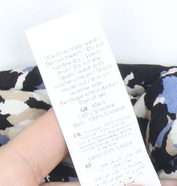New Look Women’s Black Blue Animal Print Wrap Dress Size 12