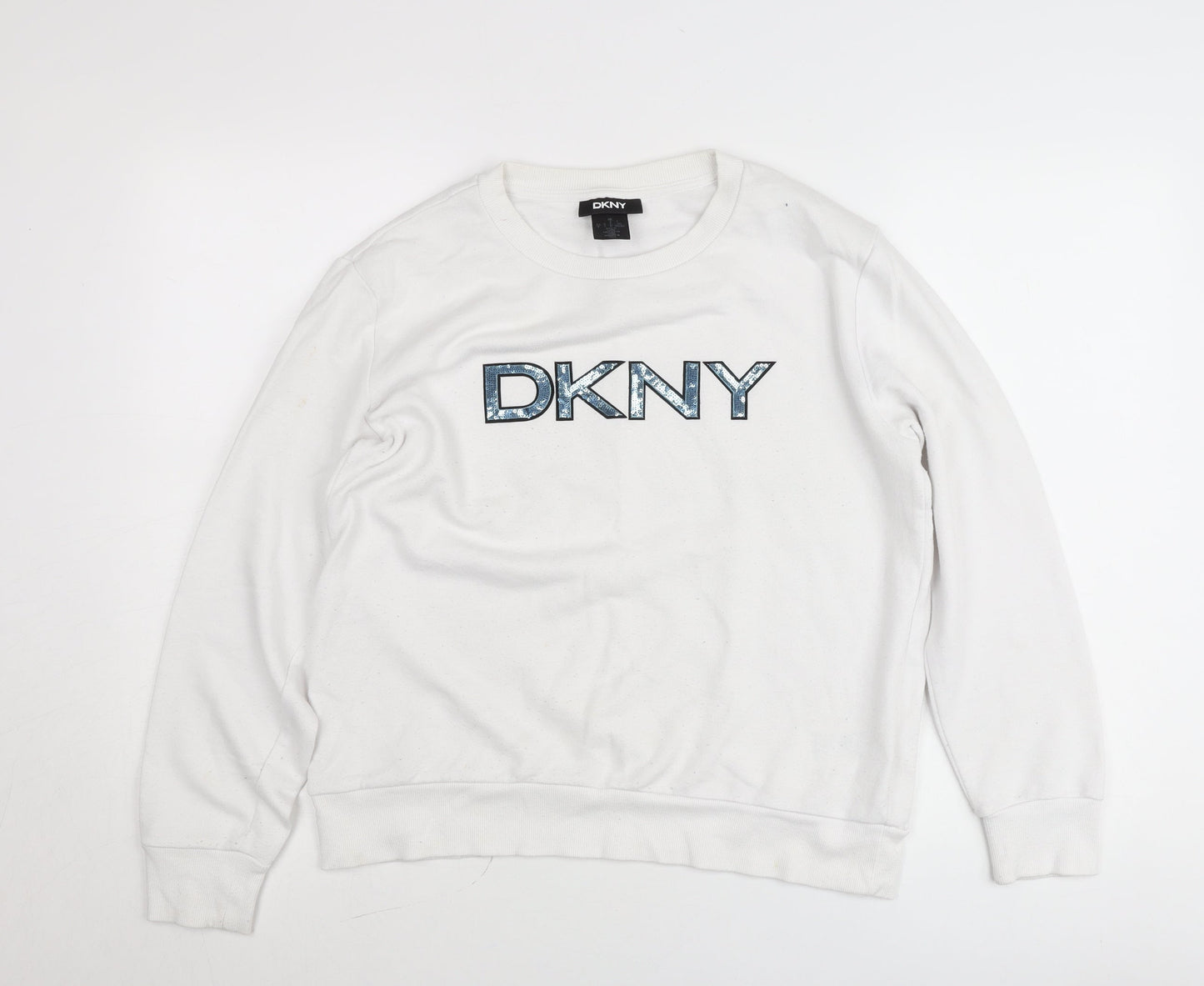 Womens UK Size S DKNY White Pullover Jumper
