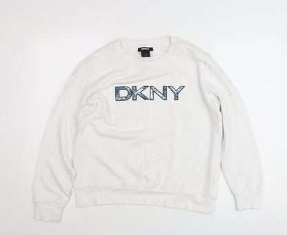 Womens UK Size S DKNY White Pullover Jumper