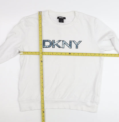 Womens UK Size S DKNY White Pullover Jumper