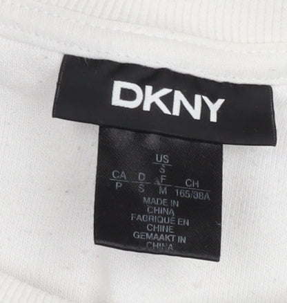 Womens UK Size S DKNY White Pullover Jumper