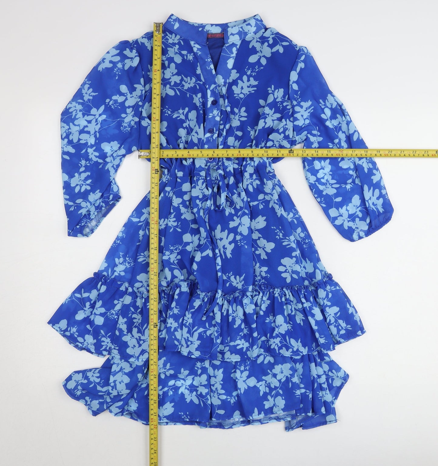 Kate & Pippa Women’s Blue Floral A-Line Knee Length Dress S