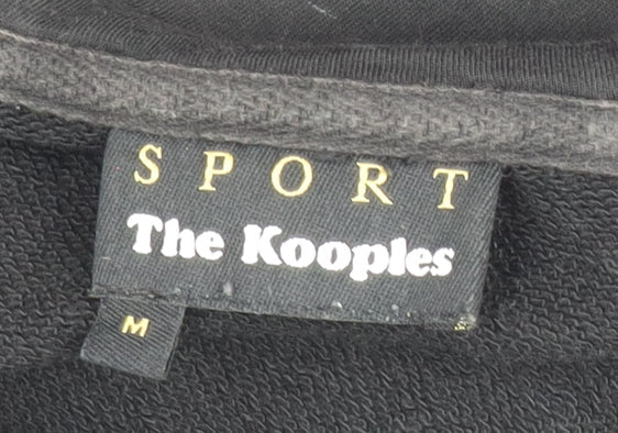 The Kooples Women Black Cotton Biker Jacket Hoodie Size M
