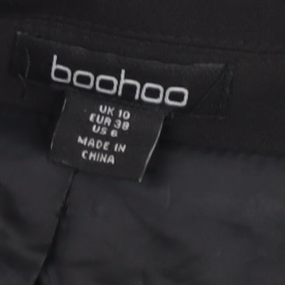Boohoo Women’s Black Size 10 Double-Breasted Blazer Jacket