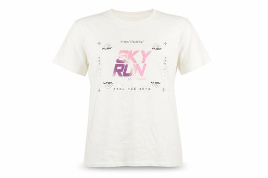 Flair Womens White M T-Shirt Graphic Print Sports Casual