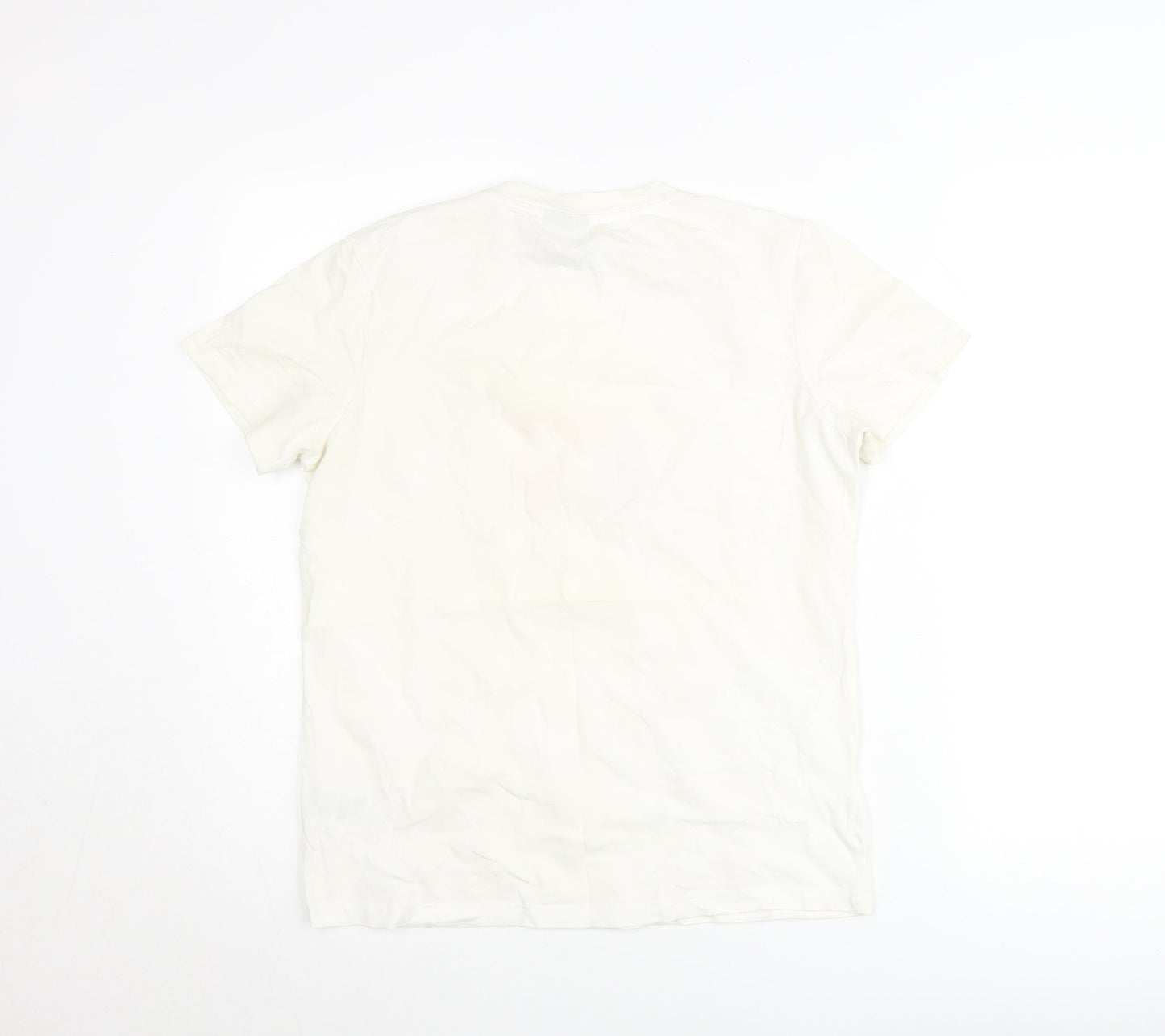 Flair Womens White M T-Shirt Graphic Print Sports Casual