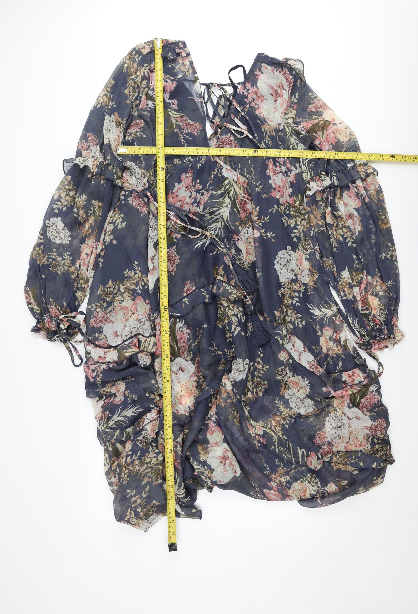 ASOS DESIGN Women’s Floral Midi Wrap Dress Size 16 Multicoloured