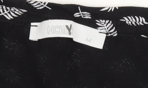 Hailys Womens Black Floral Viscose Stretch T-Shirt M