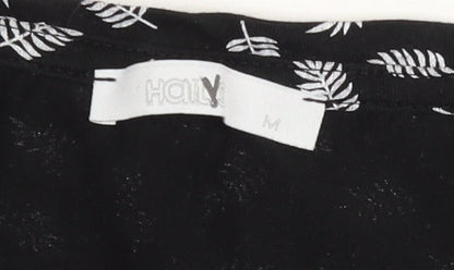 Hailys Womens Black Floral Viscose Stretch T-Shirt M