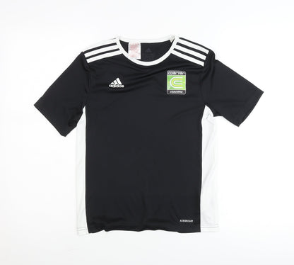 Adidas Boys Black 11-12Y Football Training T-Shirt Aeroready Sportswear