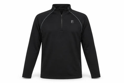 Front view of Nevica Teens Black 12 Slim Athletic Ski 1/4 Zip Sweatshirt