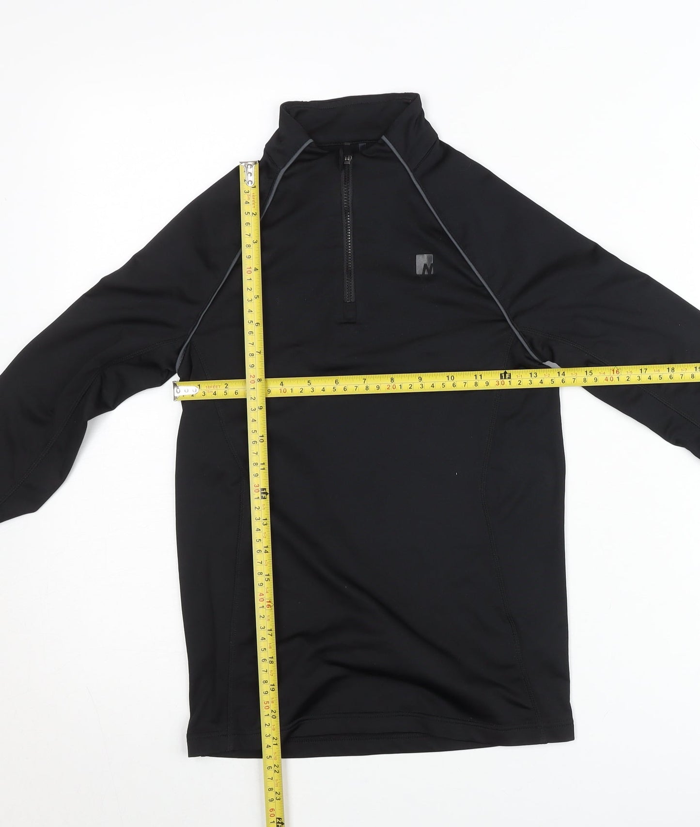 Nevica Teens Black 12 Slim Athletic Ski 1/4 Zip Sweatshirt