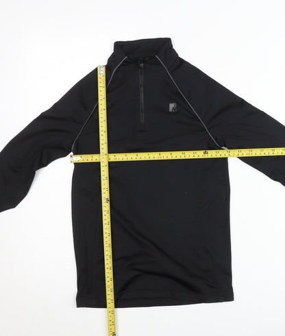 Nevica Teens Black 12 Slim Athletic Ski 1/4 Zip Sweatshirt