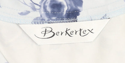 Berkertex Women’s Blue Floral Sleeveless Sheath Dress Size 12