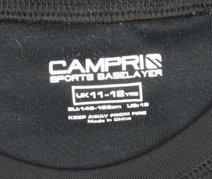 Campri Boys Black Long Sleeve Sports Baselayer T-Shirt 11-12 Years