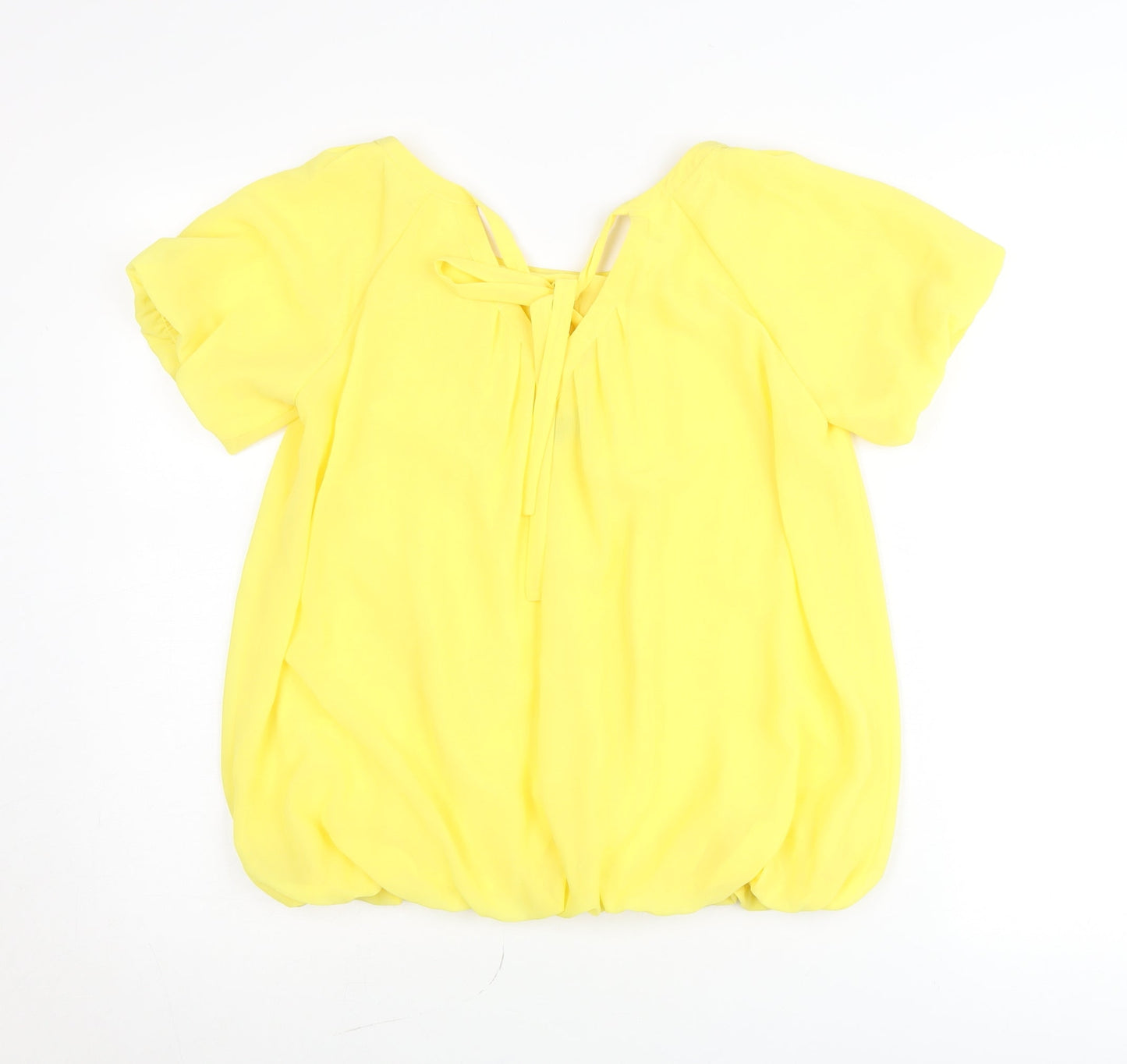 Et Vous Womens Yellow Blouse Size 8 Short Sleeve Sequin Tunic