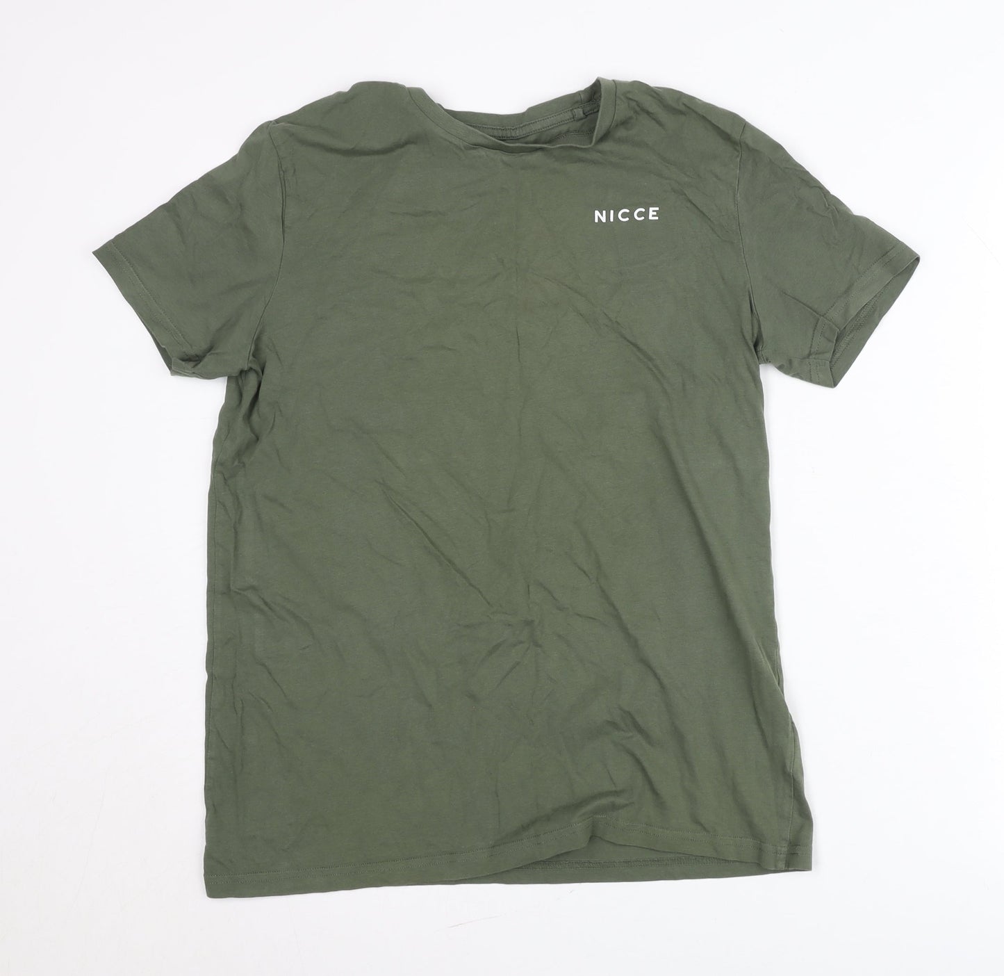 Nicce Teens Green 16 Plus Crew Neck Logo Short Sleeve T-Shirt