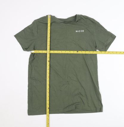 Nicce Teens Green 16 Plus Crew Neck Logo Short Sleeve T-Shirt