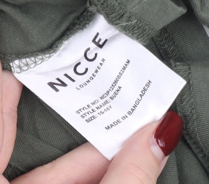 Nicce Teens Green 16 Plus Crew Neck Logo Short Sleeve T-Shirt