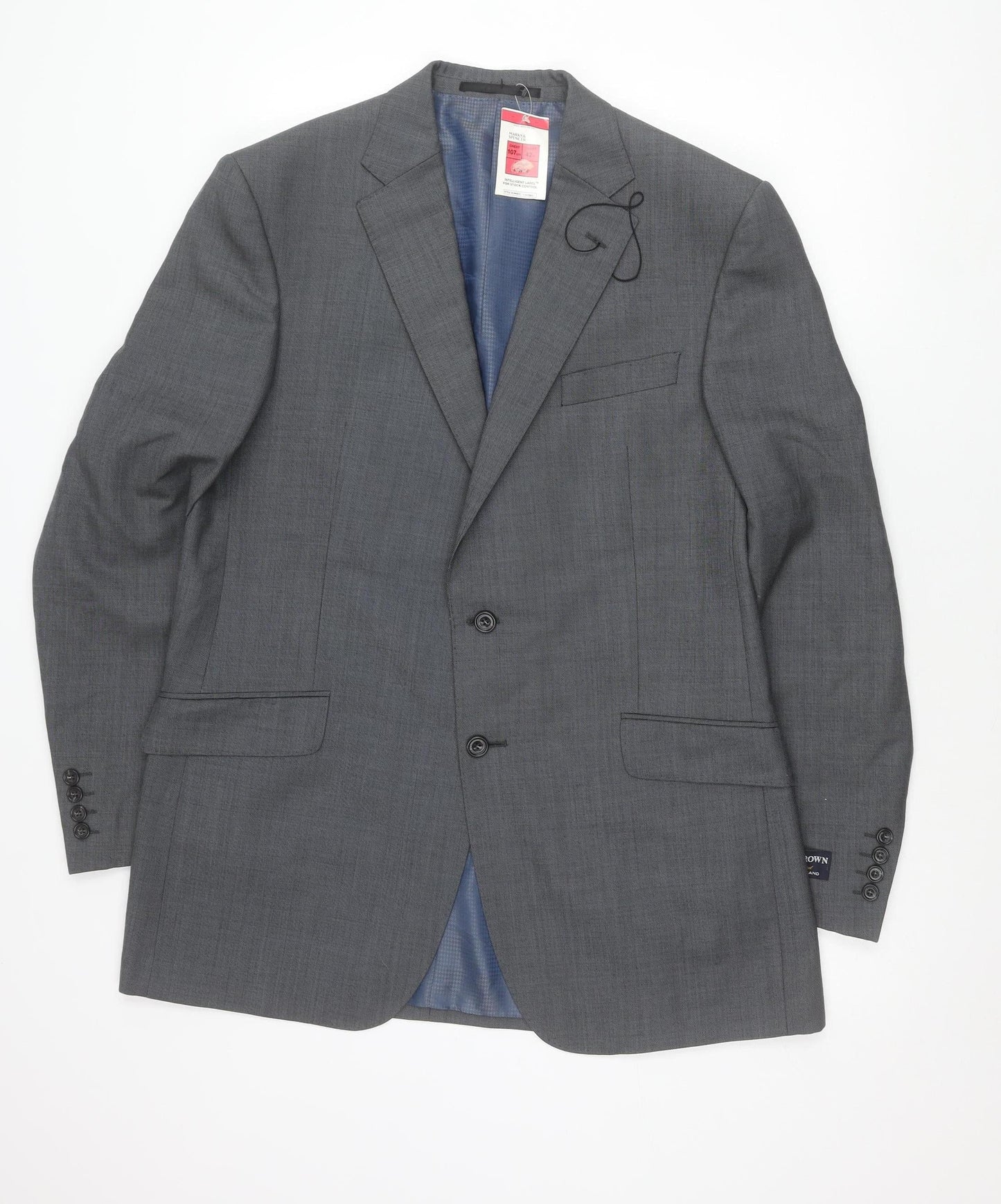 Marks and Spencer Men’s Grey Wool Suit Jacket 42L Classic Fit