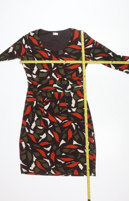 Minuet Petite Women’s Size 10 Black Red Green Ivory Sheath Dress