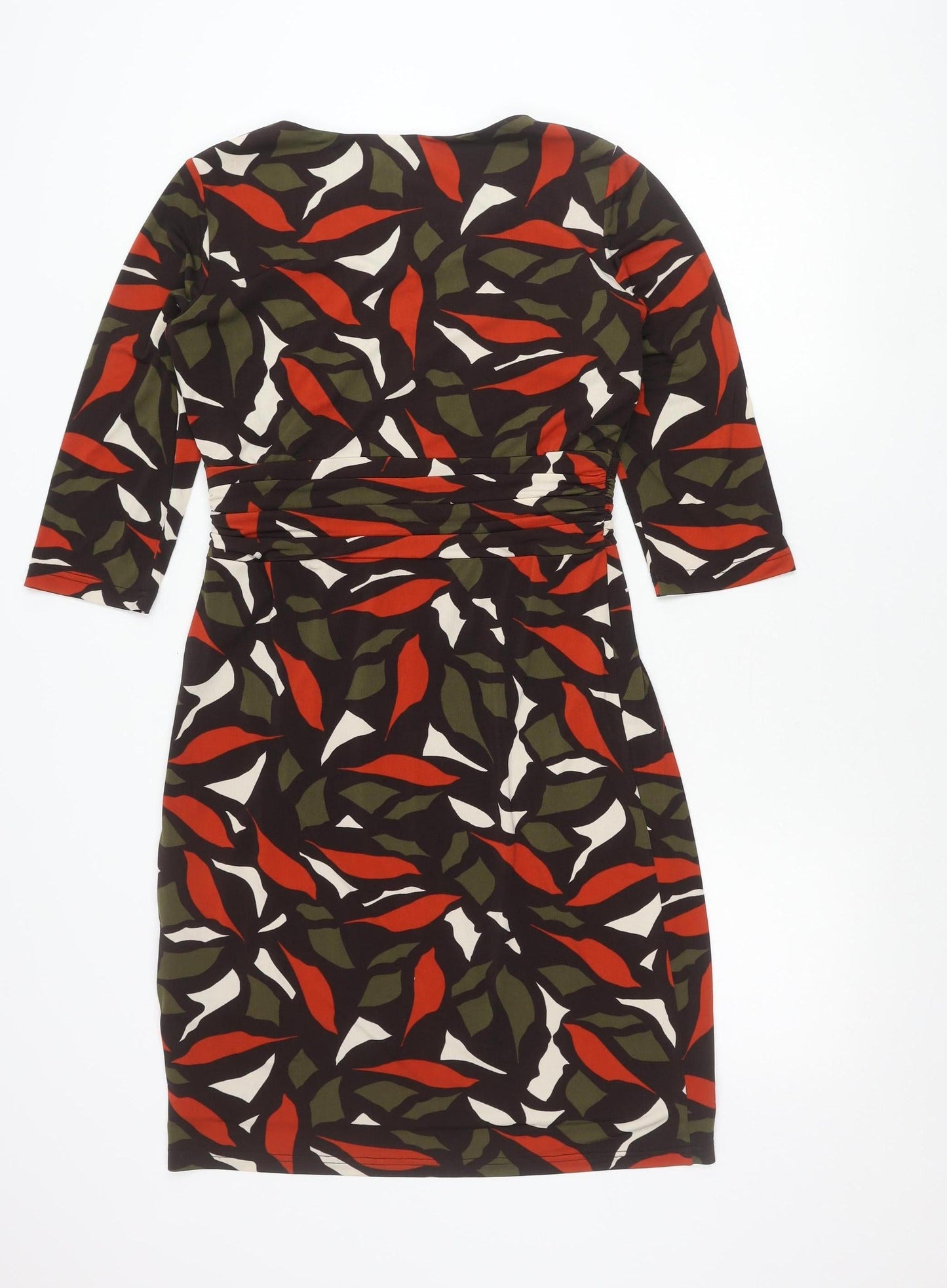 Minuet Petite Women’s Size 10 Black Red Green Ivory Sheath Dress