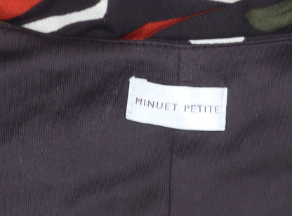 Minuet Petite Women’s Size 10 Black Red Green Ivory Sheath Dress