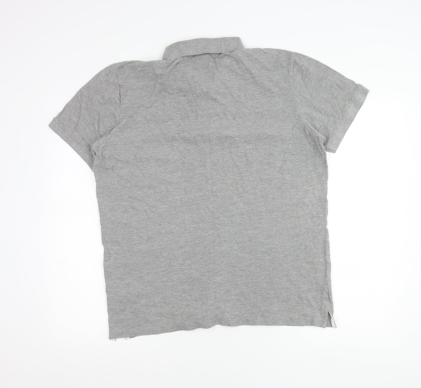 Jack & Jones Mens Grey Polo Shirt Size M Short Sleeve Cotton Blend