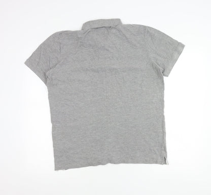 Jack & Jones Mens Grey Polo Shirt Size M Short Sleeve Cotton Blend