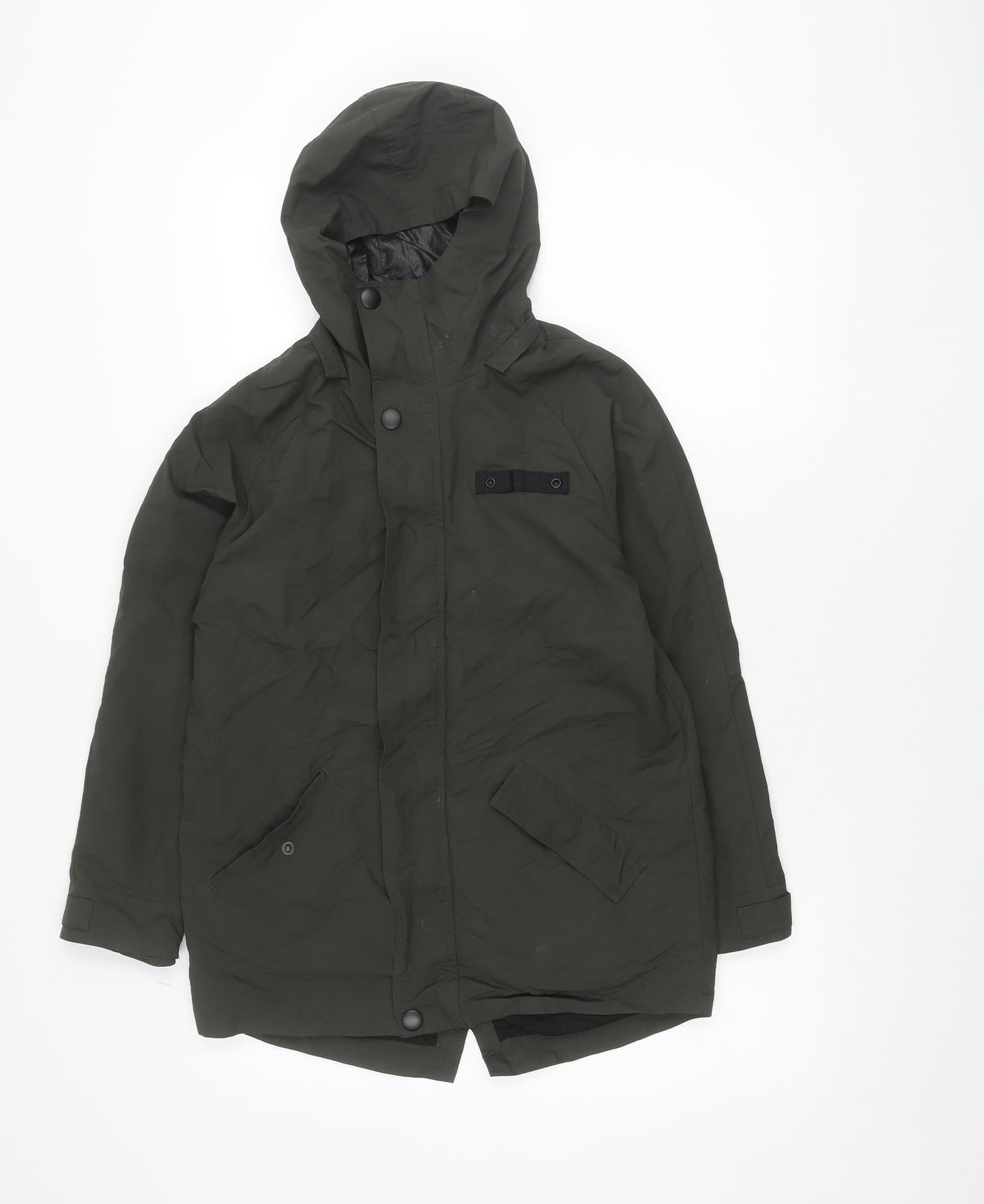 Next Girls Green Hooded Parka Coat Age 11 Years Mid-Length Winter Jacket