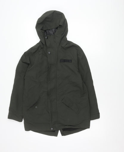 Next Girls Green Hooded Parka Coat Age 11 Years Mid-Length Winter Jacket