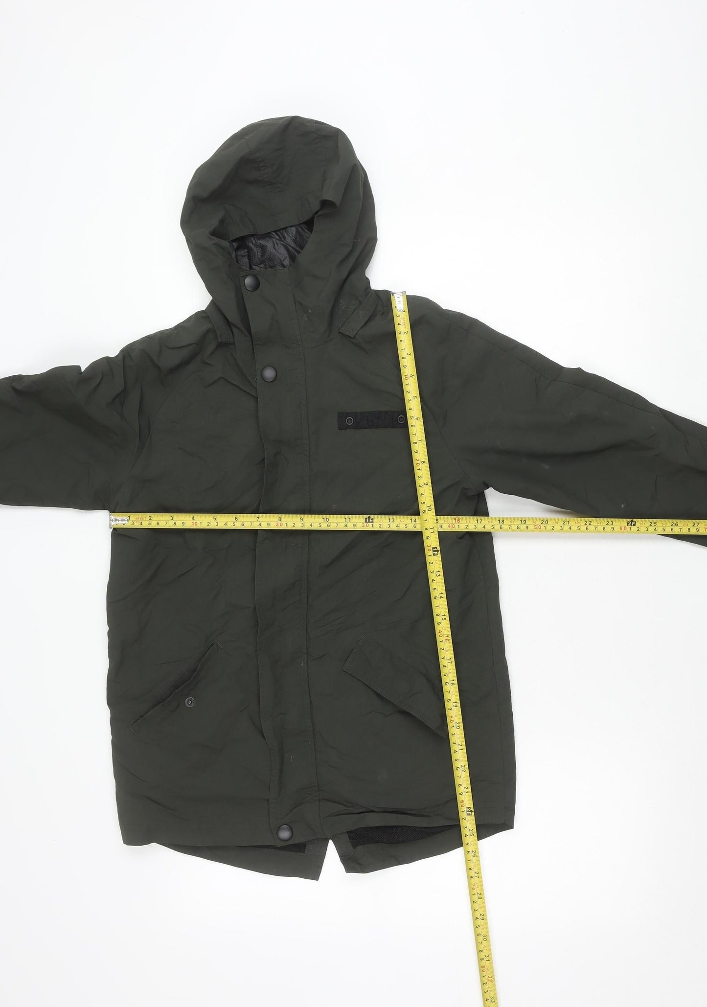 Next Girls Green Hooded Parka Coat Age 11 Years Mid-Length Winter Jacket