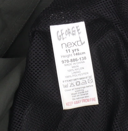 Next Girls Green Hooded Parka Coat Age 11 Years Mid-Length Winter Jacket