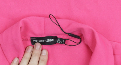 PrettyLittleThing Womens Pink UK 6 Shawl Collar Blazer Jacket