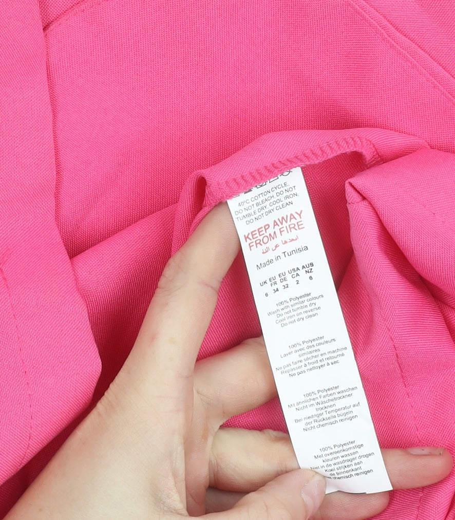 PrettyLittleThing Womens Pink UK 6 Shawl Collar Blazer Jacket