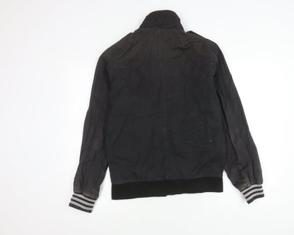 Adidas Mens Black Small Cotton Bomber Jacket with Pockets